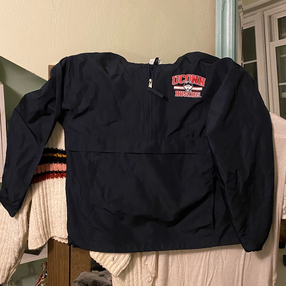Hooded UConn Champion Windbreaker